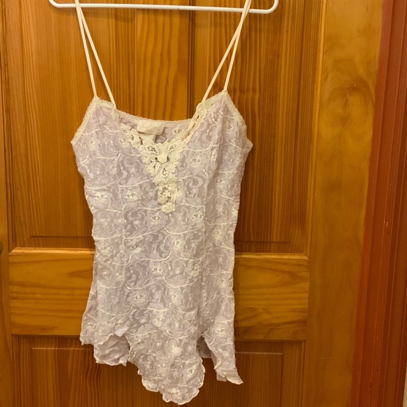 Vintage Tops - Vintage SEARS Elegant Lace Women’s‎ Lingerie Top in Cream